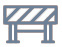 A gray and white line drawing of a barrier.